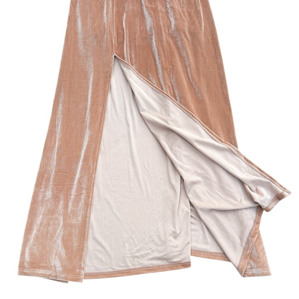 NWT Baltic Born Tatiana Velvet One Shoulder Maxi Dress Champagne Size Large - Picture 7 of 11